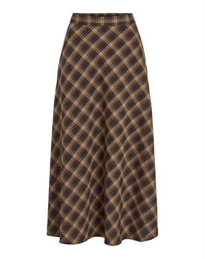Vila - VILene Check Ankle Nederdel - Nomad/Coffee Bean 